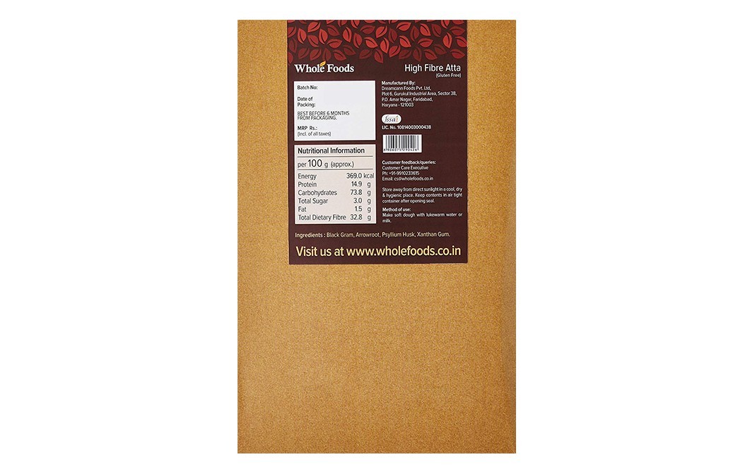 Whole food High Fiber Atta    Pack  2 kilogram